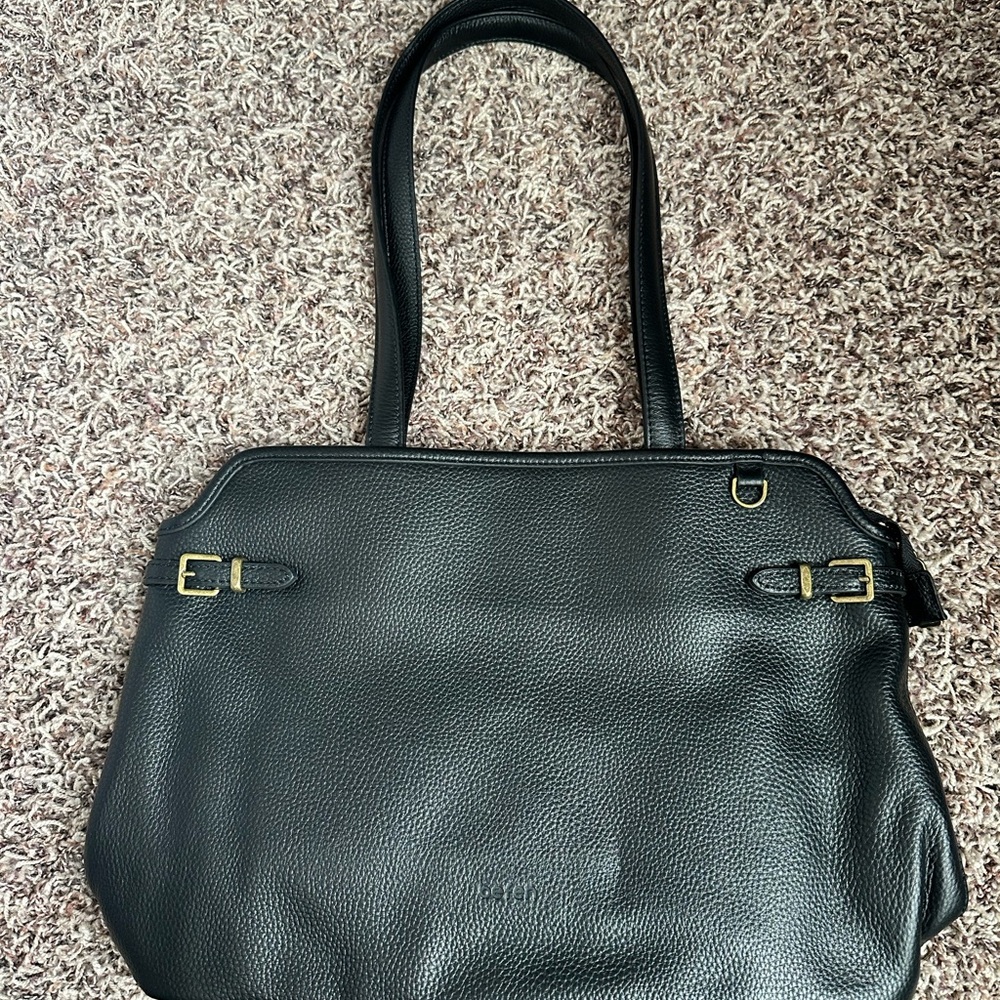 Black Leather Tote Bag